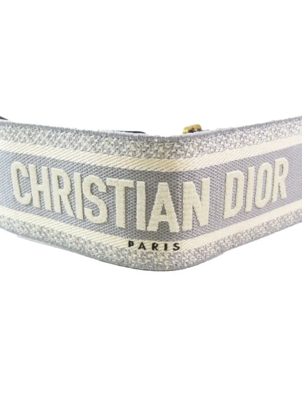 Dior Embroidery Logo Canvas Maxi Belt 75 Gray